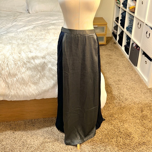 Mystree | NWT Color Block Bohemian Renaissance Maxi Quarter Half Circle Skirt - Picture 2 of 14